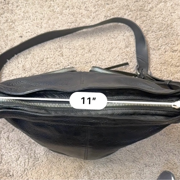 ALLSAINTS BLACK FETCH LEATHER CROSSBODY BAG - Picture 11 of 11